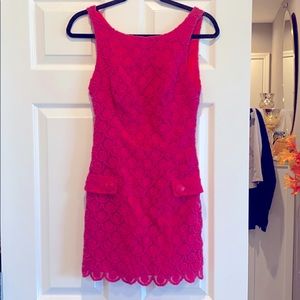 Bebe Pink Eyelet Mini Dress
